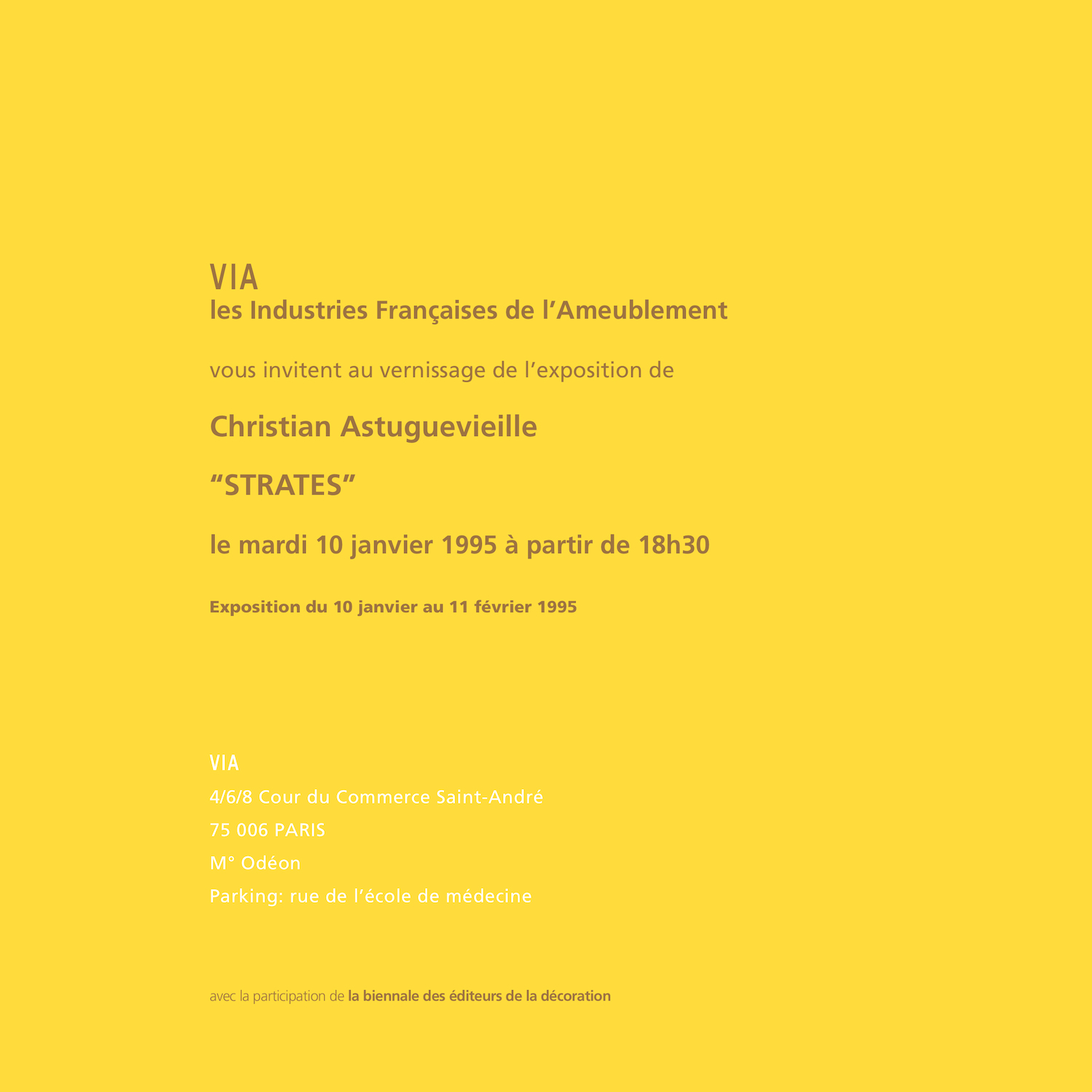 Expositions Christian Astuguevieille VIA 